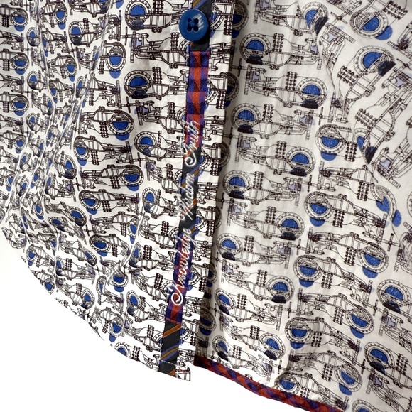 Robert‎ Graham Mechanic Engineering Size Large Short Sleeve Button Down Shirt - Picture 4 of 7